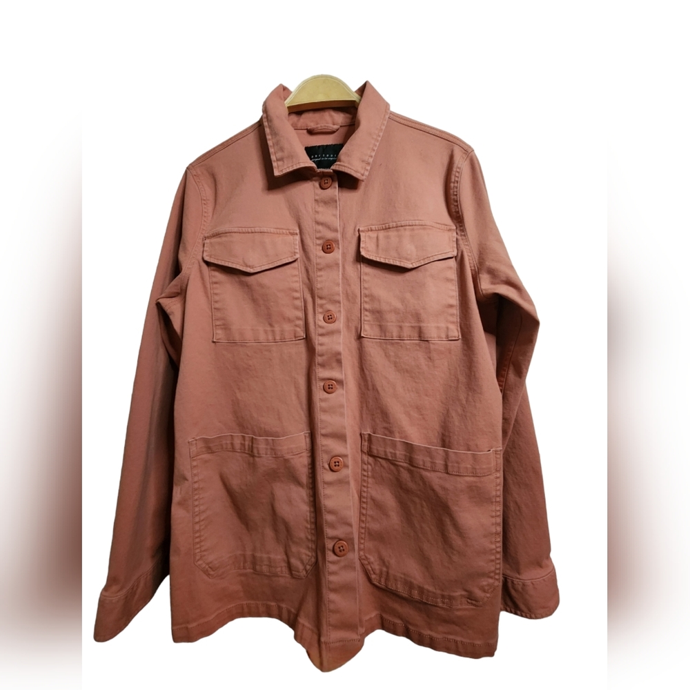 Sanctuary Over Coat, Layering Salmon Pastel Denim Jacket